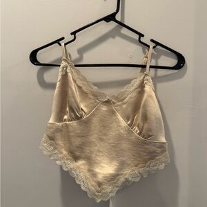 Forever 21 Cream Lace Trim Chemise